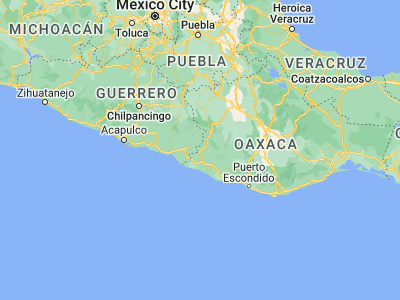 Map showing location of San Juan Cacahuatepec (16.61376, -98.15555)