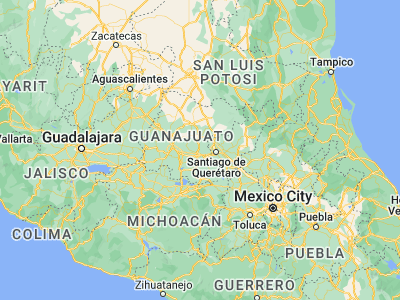 Map showing location of San Juan de la Vega (20.62577, -100.76143)