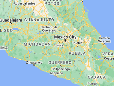 Map showing location of San Juan de las Huertas (19.24639, -99.76056)