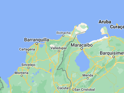 Map showing location of San Juan del Cesar (10.77108, -73.00314)