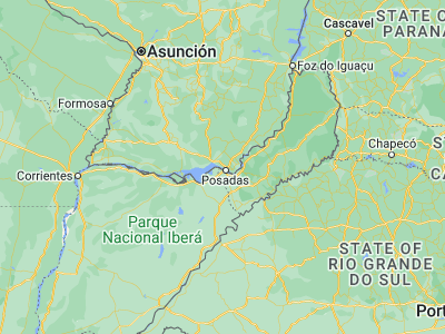 Map showing location of San Juan del Paraná (-27.3, -55.96667)