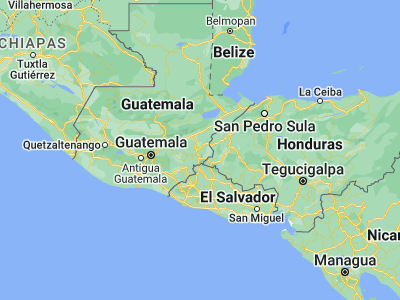 Map showing location of San Juan Ermita (14.76667, -89.43333)