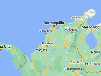 Map showing location of San Juan Nepomuceno (9.95156, -75.08198)
