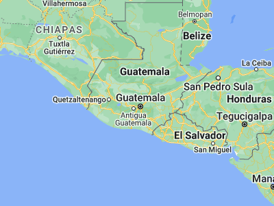 Map showing location of San Juan Sacatepéquez (14.71889, -90.64417)