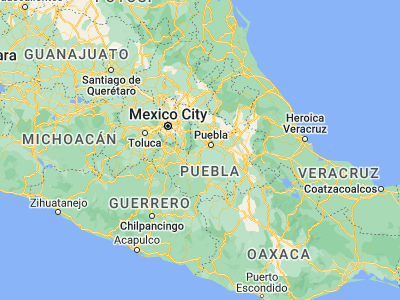 Map showing location of San Juan Tianguismanalco (18.95, -98.43333)