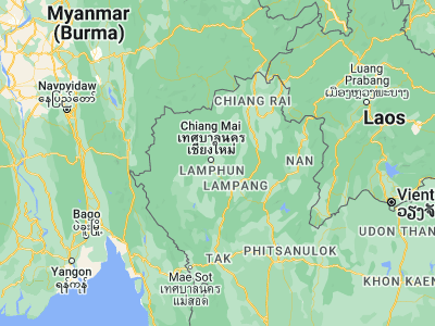 Map showing location of San Kamphaeng (18.74486, 99.11953)