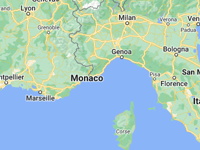 Map showing location of San Lorenzo al Mare (43.85378, 7.96406)