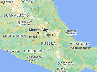 Map showing location of San Lorenzo Almecatla (19.13333, -98.23333)