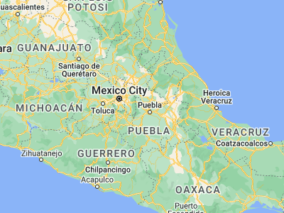 Map showing location of San Lorenzo Chiautzingo (19.2028, -98.46513)