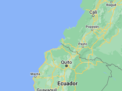 Map showing location of San Lorenzo de Esmeraldas (1.28833, -78.83694)