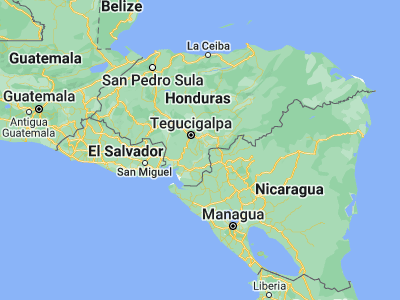 Map showing location of San Lucas (13.73333, -86.95)