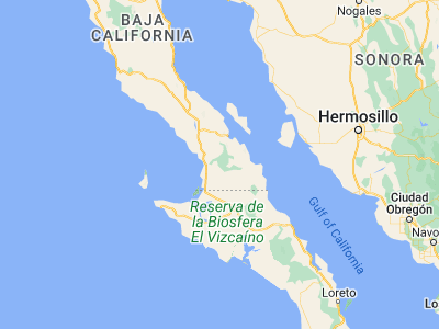 Map showing location of San Luis (28.43333, -113.75)