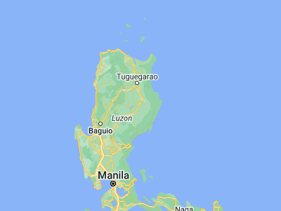 Map showing location of San Luis (16.96455, 121.82784)