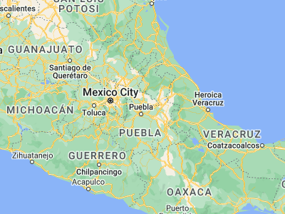 Map showing location of San Luis Teolocholco (19.25, -98.18333)