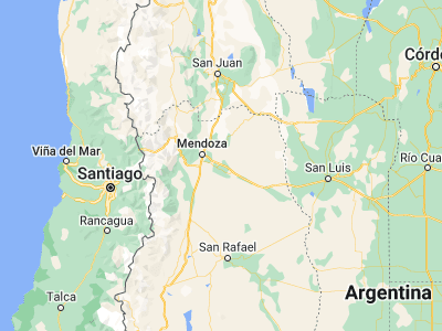 Map showing location of San Martín (-33.08103, -68.46814)
