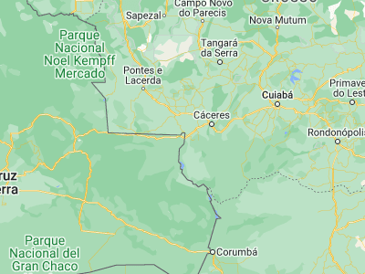 Map showing location of San Matías (-16.36667, -58.4)