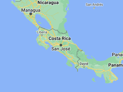 Map showing location of San Miguel (9.87121, -84.06084)