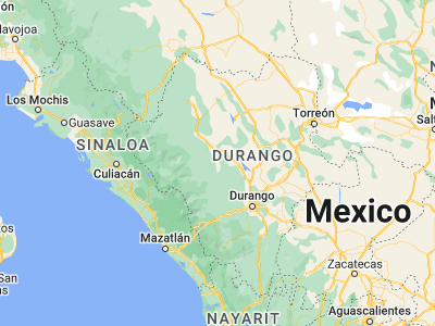 Map showing location of San Miguel de Papasquiaro (24.83026, -105.3373)