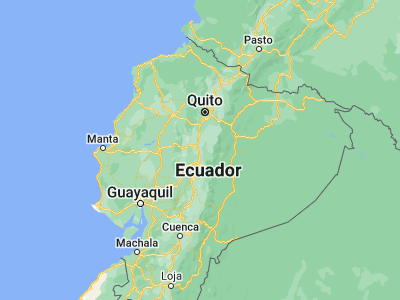 Map showing location of San Miguel de Salcedo (-1.03333, -78.56667)