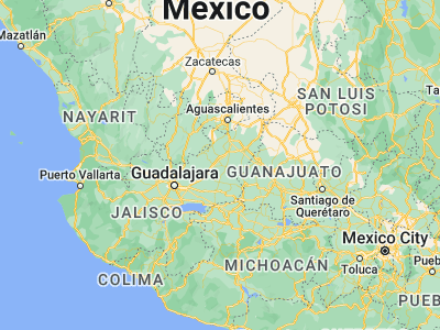 Map showing location of San Miguel el Alto (21.03011, -102.40414)