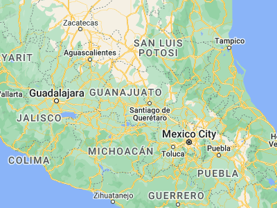 Map showing location of San Miguel Octopan (20.57428, -100.74785)