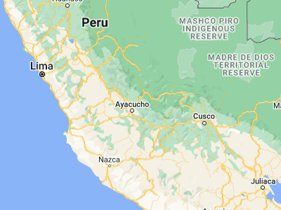 Map showing location of San Miguel (-13.0125, -73.98083)