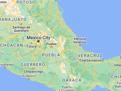 Map showing location of San Nicolás de Buenos Aires (19.16492, -97.55105)