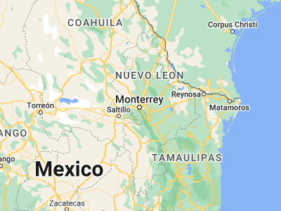 Map showing location of San Nicolás de los Garza (25.75, -100.3)