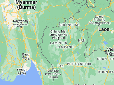 Map showing location of San Pa Tong (18.62828, 98.89572)