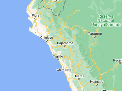 Map showing location of San Pablo (-7.11667, -78.83333)