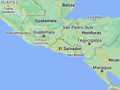 Map showing location of San Pablo Tacachico (13.97556, -89.34)