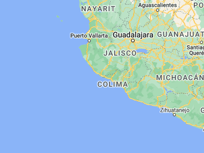 Map showing location of San Patricio (19.22472, -104.70341)