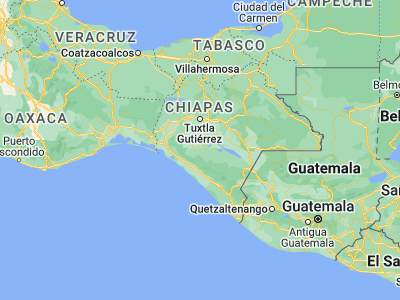 Map showing location of San Pedro Buenavista (16.08333, -93.11667)