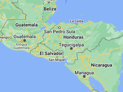 Map showing location of San Pedro de Tutule (14.25, -87.85)