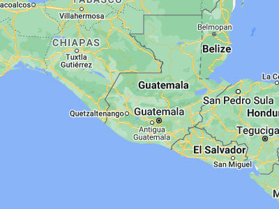 Map showing location of San Pedro Jocopilas (15.09444, -91.15139)