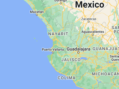 Map showing location of San Pedro Lagunillas (21.2192, -104.75228)