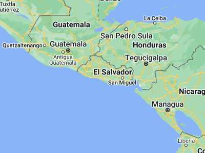 Map showing location of San Pedro Masahuat (13.54361, -89.03861)