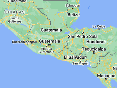 Map showing location of San Pedro Pinula (14.66667, -89.85)