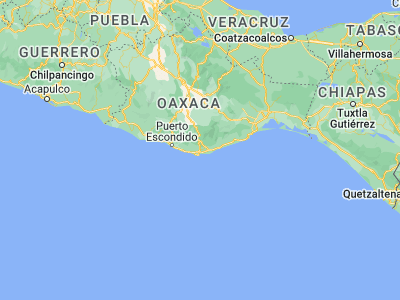 Map showing location of San Pedro Pochutla (15.74757, -96.46664)