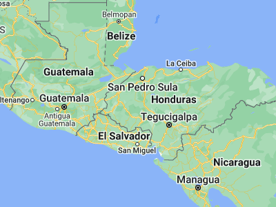 Map showing location of San Pedro Zacapa (14.75, -88.11667)