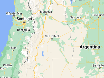 Map showing location of San Rafael (-34.61772, -68.33007)