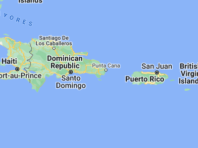 Map showing location of San Rafael del Yuma (18.42993, -68.6739)