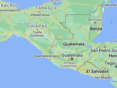 Map showing location of San Rafael La Independencia (15.71667, -91.53333)
