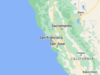 Map showing location of San Rafael (37.97353, -122.53109)