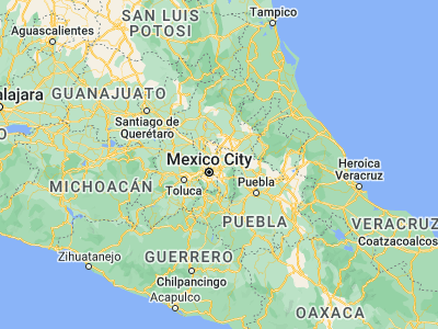 Map showing location of San Salvador Atenco (19.5517, -98.91867)