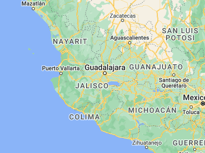 Map showing location of San Sebastián el Grande (20.51667, -103.41667)