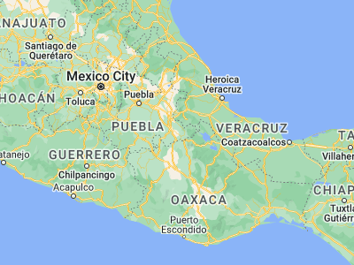 Map showing location of San Sebastián Zinacatepec (18.33586, -97.24387)