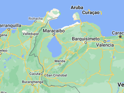Map showing location of San Timoteo (9.8, -71.06667)