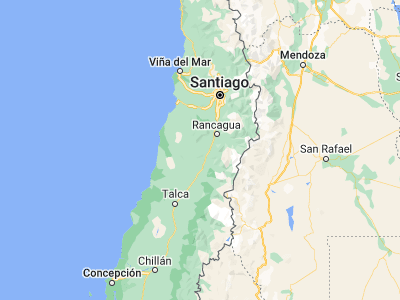 Map showing location of San Vicente (-34.43333, -71.08333)