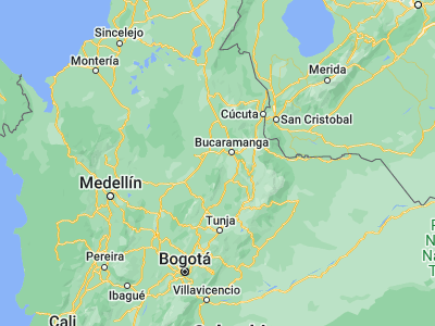 Map showing location of San Vicente de Chucurí (6.881, -73.40977)